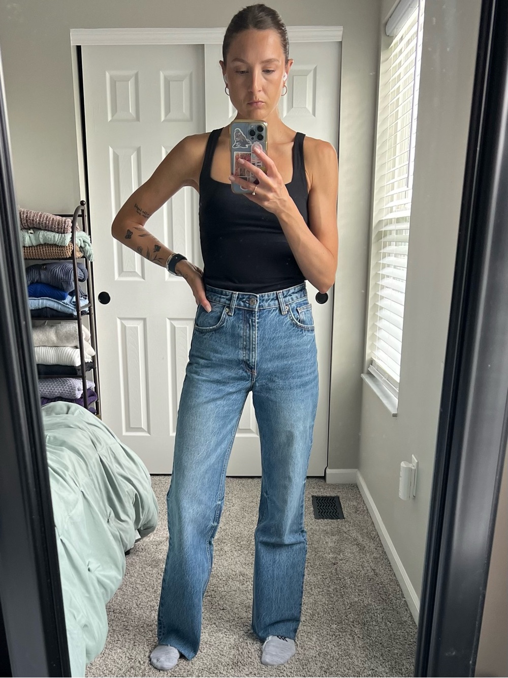 Zara High Rise Wide Leg Jeans